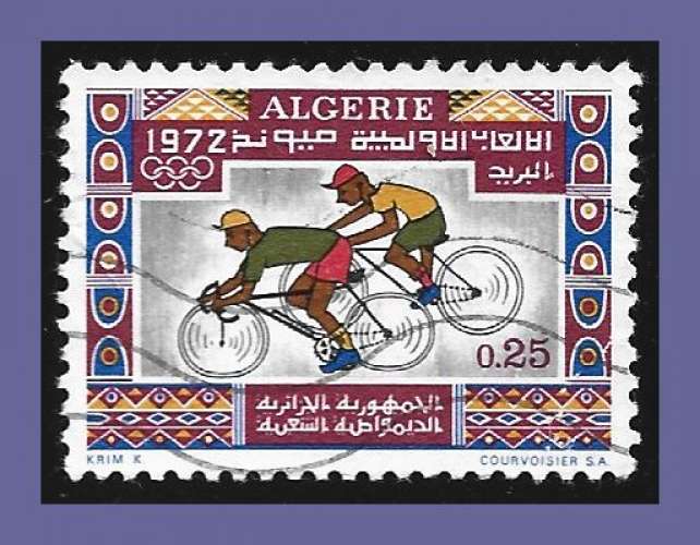 Algérie N° 545 Obl. Jeux Olympiques Munich 1972, cyclisme vélo