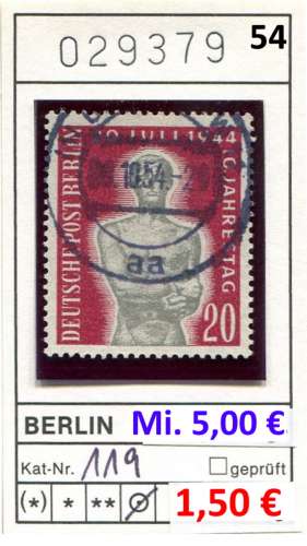 Berlin 1954 - Michel 119 - Yvert ? - oo oblit. - 