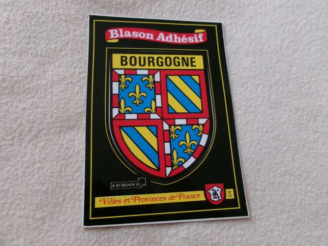 CARTE AUTOCOLLANT  BLASON DE LA REGION BOURGOGNE