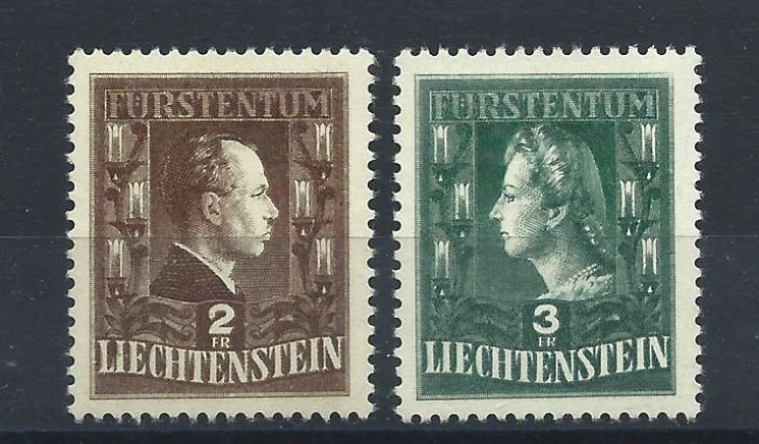 Liechtenstein N°213/14* (MH) 1944 - Couple Princier