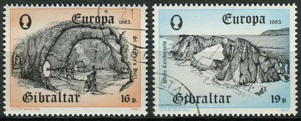 GIBRALTAR 1983 OBLITERE N° 471 472 europa