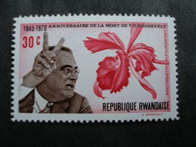 RWANDA 1970 - Roosevelt et orchidée  - MNH** 