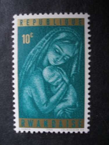 RWANDA 1965 - Noël : la Vierge et l'enfant - MH*