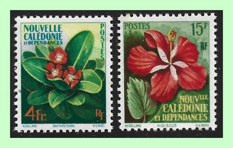 Nouvelle Calédonie N° 288 289 * Fleurs 1958