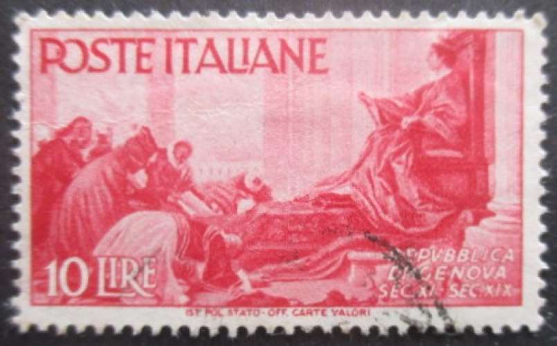 ITALIE N°509 Gènes oblitéré 