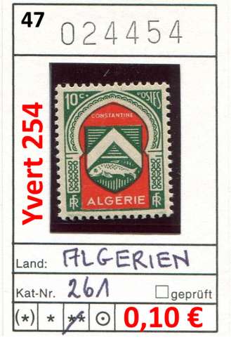 France - Algérie 1947 - Michel 261 - Yvert 254 - ** neuf mnh