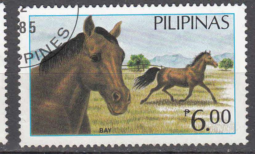 Philippines 1985  Y&T  1445  oblitéré  chevaux