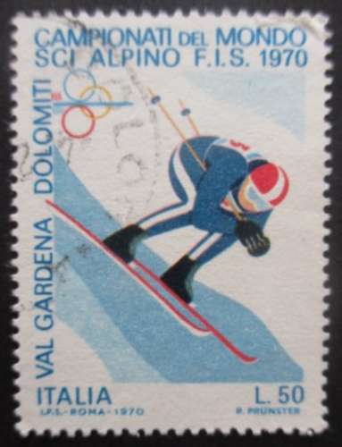 ITALIE N°1041 Ski alpin oblitéré