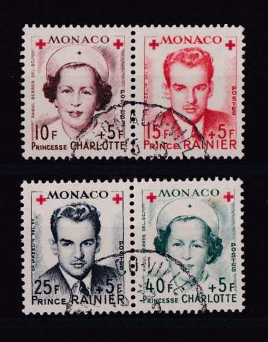 MONACO   Y/T   n° 334A/337A   oblitéré  1949 