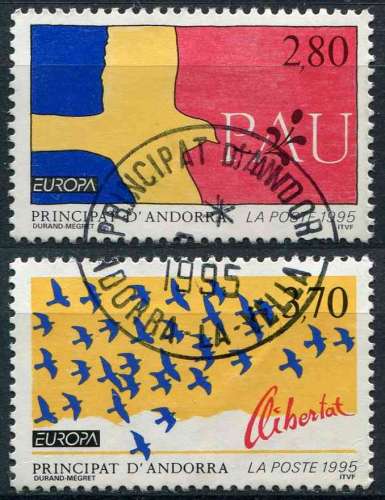 ANDORRE FR 1995 OBLITERE N° 457 458 europa