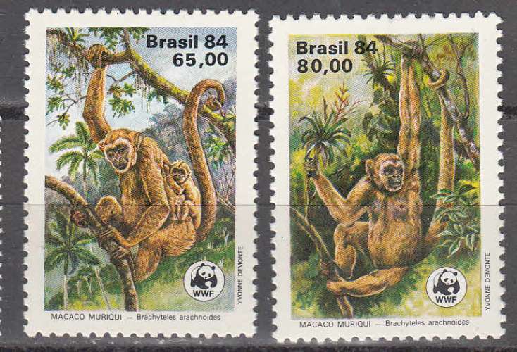 Brésil 1984  Y&T  1672/73  N**  singes