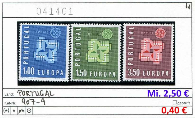 Portugal 1961 - Michel 907-909 - ** neuf