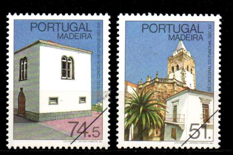 Portugal Madère Yvert N°121 & 122 Oblitéré 1987 Eglises