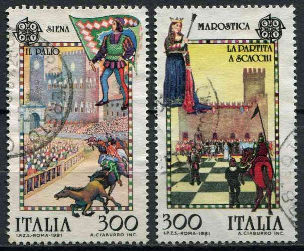 ITALIE 1981 OBLITERE N° 1480 1481 europa