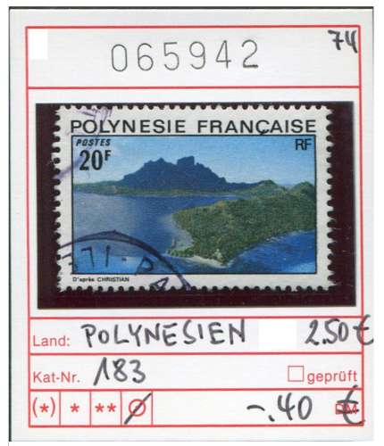 Polynésie 1974 - Michel 183 - Yvert 102  - oo oblit.