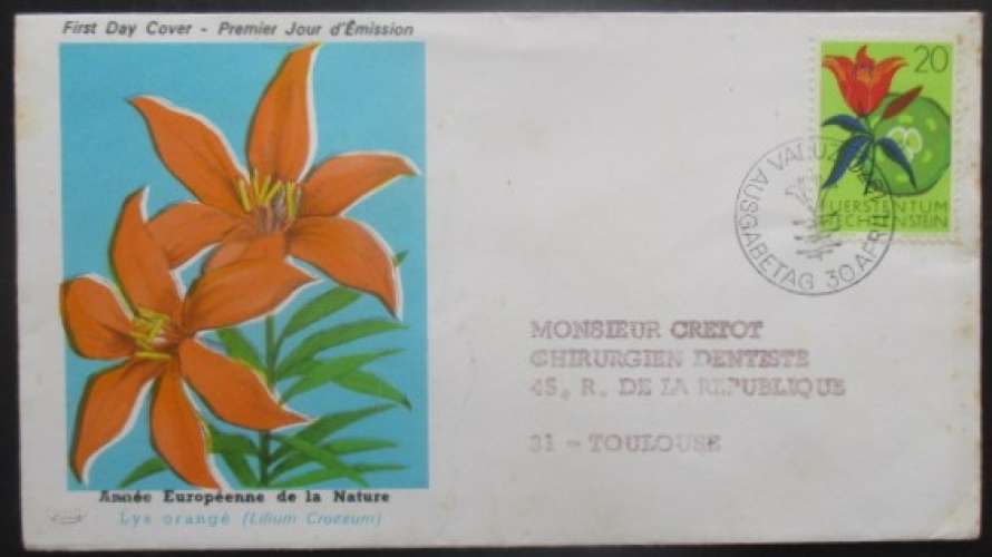 LIECHTENSTEIN FDC de 1970