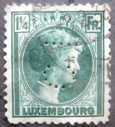 LUXEMBOURG N°224 Charlotte oblitéré PERFORE