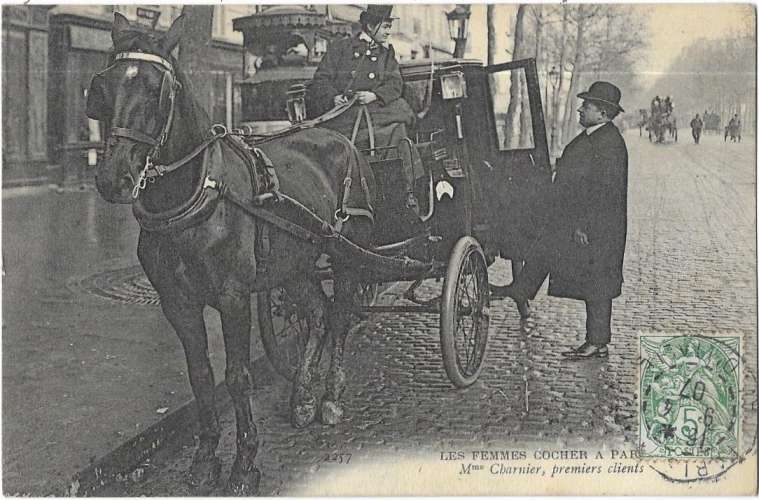 les Femmes Cochers à PARIS: Mme Charnier, premiers clients