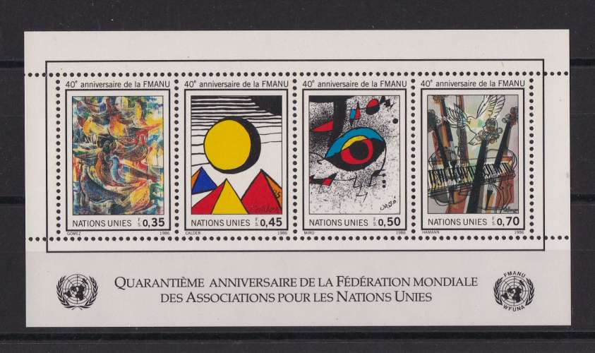 NATIONS-UNIES GENEVE   Y/T    Bloc n° 4    neuf **    1986