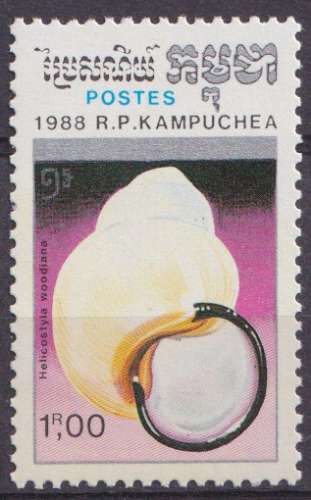 Kampuchea 1988 Y&T 826 neuf ** - Coquillages 