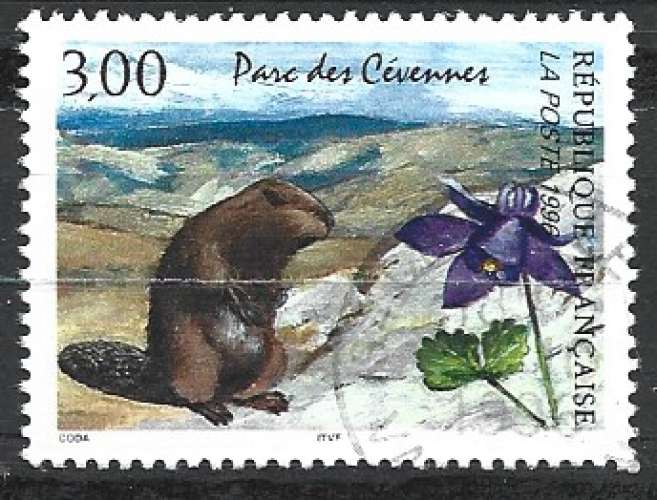 France 1996 - Y & T : 2997 - Marmotte et ancolie