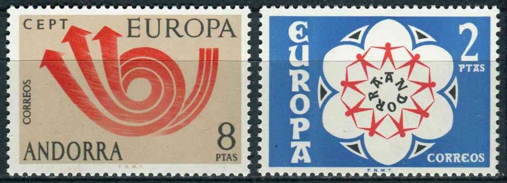 ANDORRE ESP 1973 NEUF** MNH N° 77 78 europa