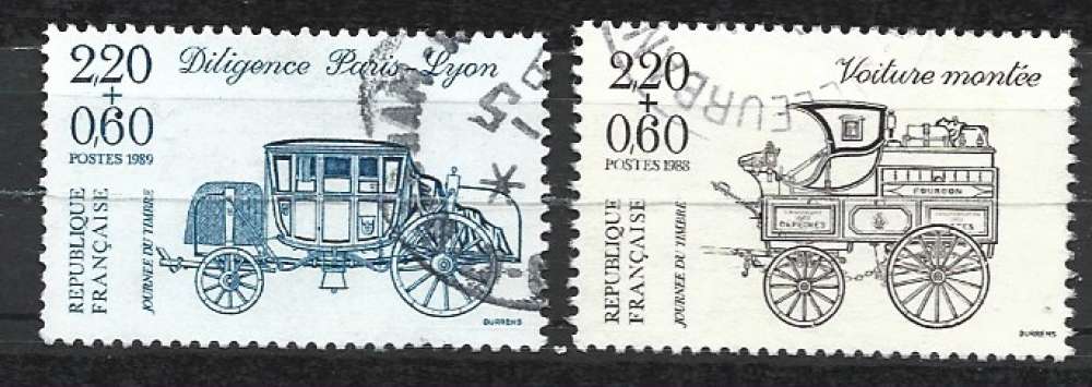 France 1987 - Y & T : 2468/2469 - Journée du timbre : berlines