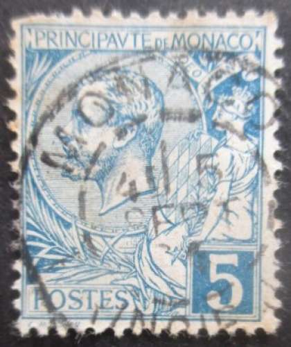 MONACO N°13 Albert 1er oblitéré cote 8€ DENTS COURTES