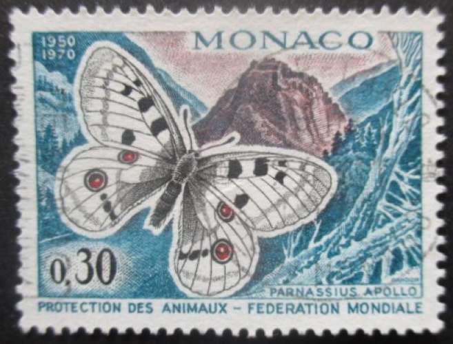 MONACO N°809 Papillon oblitéré