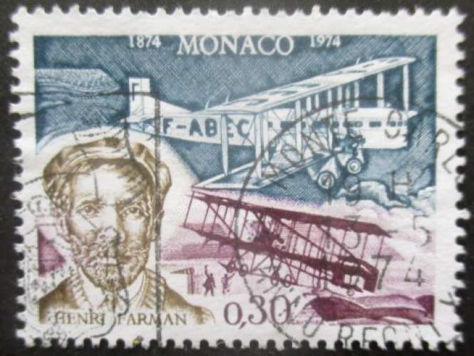 MONACO N°959 Henri Farman oblitéré