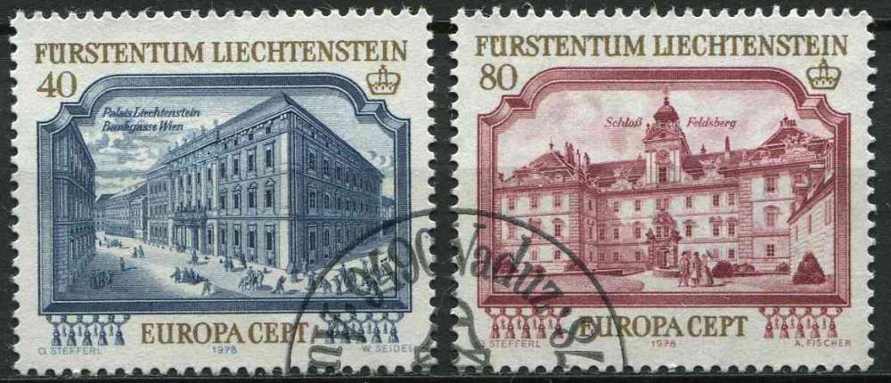 LIECHTENSTEIN 1978 OBLITERE N° 639 640 europa