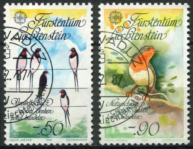 LIECHTENSTEIN 1986 OBLITERE N° 834 835 europa