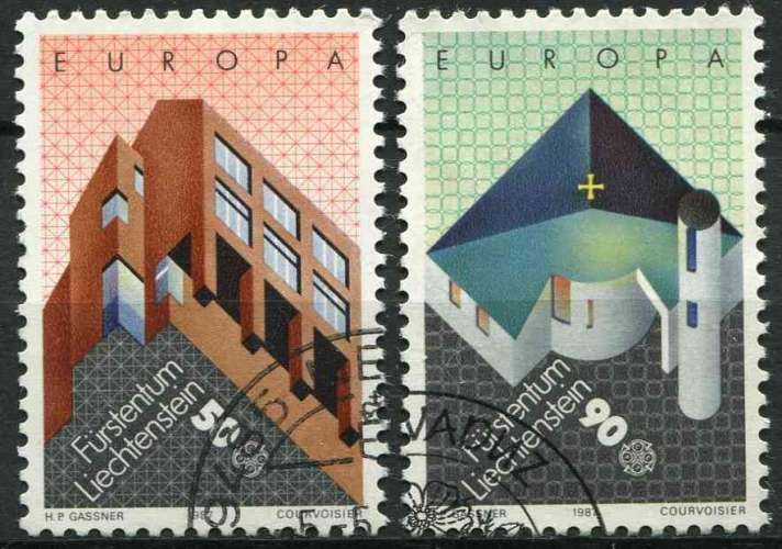 LIECHTENSTEIN 1987 OBLITERE N° 859 860 europa