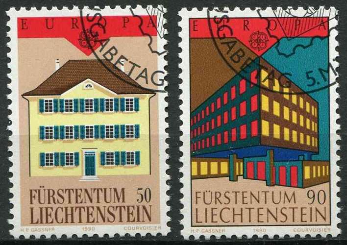 LIECHTENSTEIN 1990 OBLITERE N° 925 926 europa