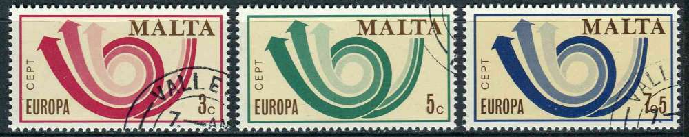 MALTE 1973 OBLITERE N° 474 à 476 europa