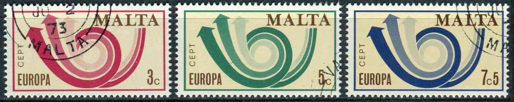 MALTE 1973 OBLITERE N° 474 à 476 europa