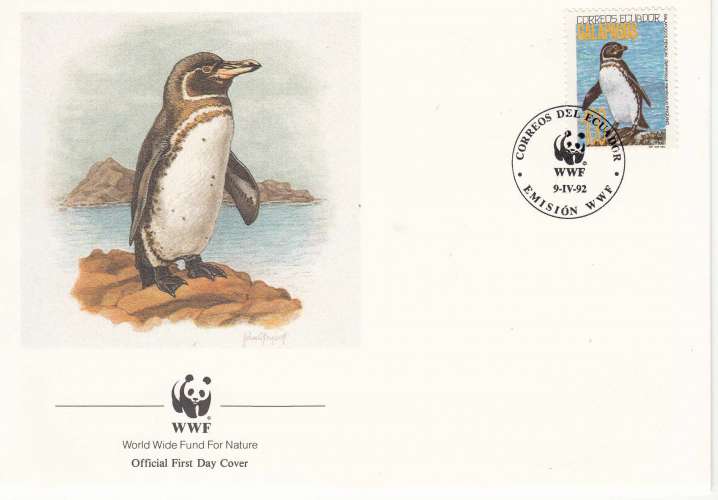 Equateur-Galapagos 1992  Y&T  1240  manchots  sur FDC   WWF