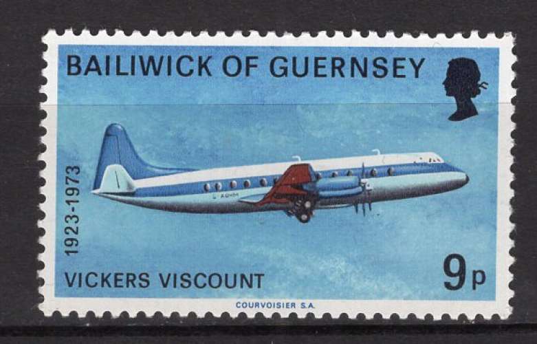 GUERNESEY 1973 LES AVIONS LE VICKERS VISCOUNT NEUF**