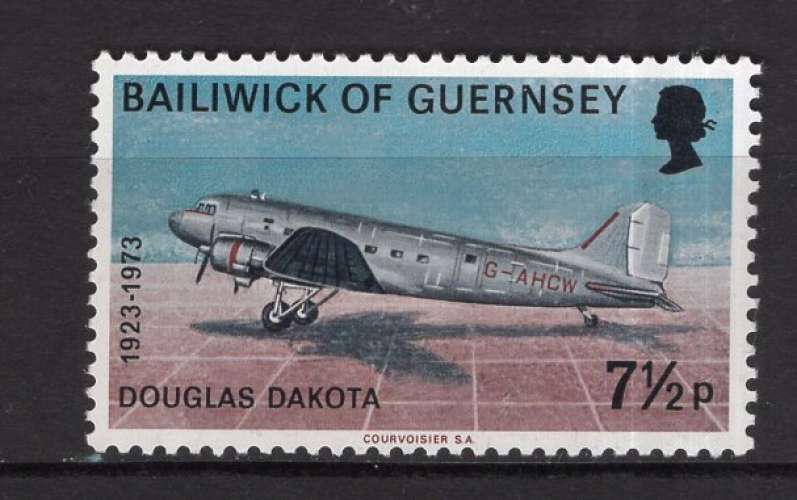 GUERNESEY 1973 LES AVIONS LE DOUGLAS DAKOTA  NEUF**