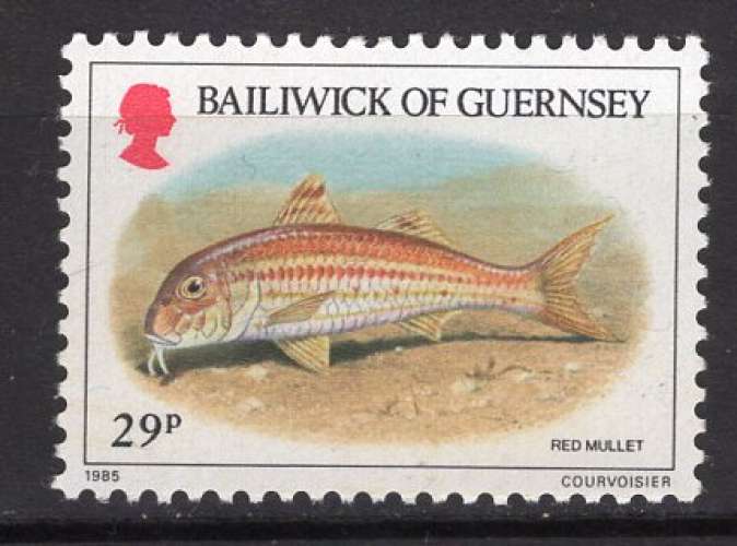 GUERNESEY 1985 LES POISSONS LE MULLUS SURMULETUS NEUF**