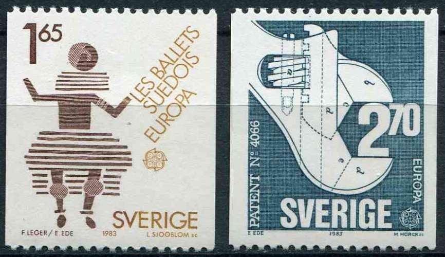 SUEDE 1983 NEUF** MNH N° 1219 1220 europa