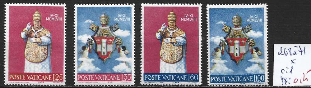 VATICAN 268 à 271 * côte 1 €