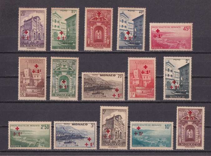 MONACO  Y/T   n° 200/214    neuf **    1940