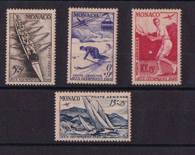 MONACO  Y/T  PA n° 32/35    neuf **   1948