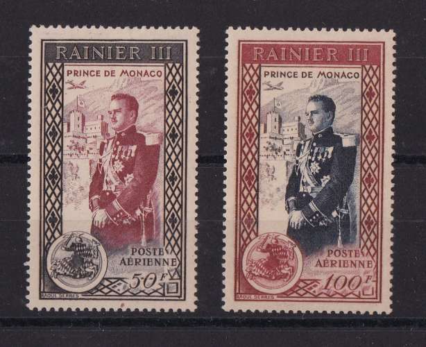 MONACO  Y/T   PA n° 49/50    neuf *   1950