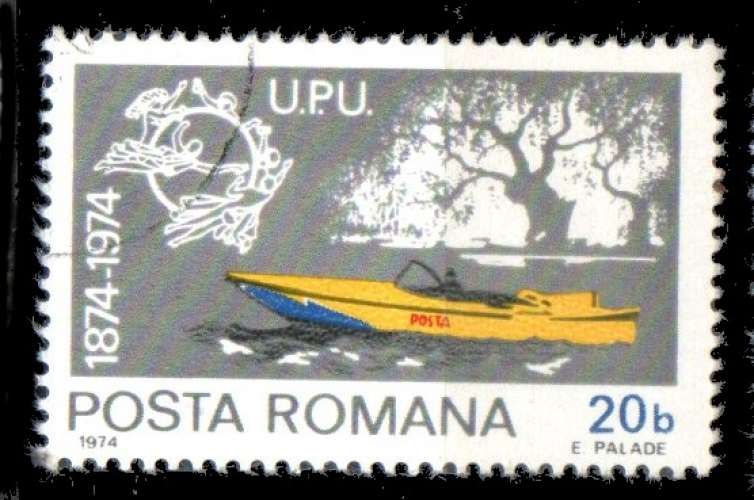 Roumanie Yvert N°2838 Oblitéré 1974 UPU embarcation postale