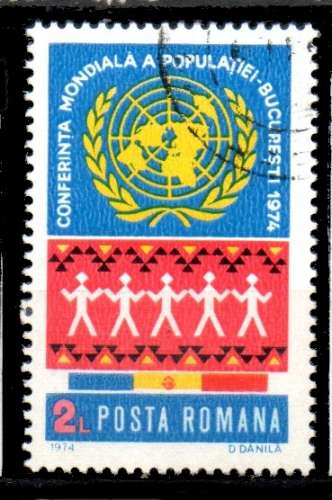 Roumanie Yvert N°2852 Oblitéré 1974 Conférence mondiale population BUCAREST