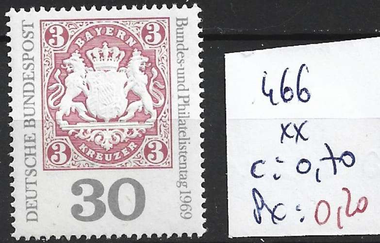 ALLEMAGNE RFA 466 ** côte 0.70 €