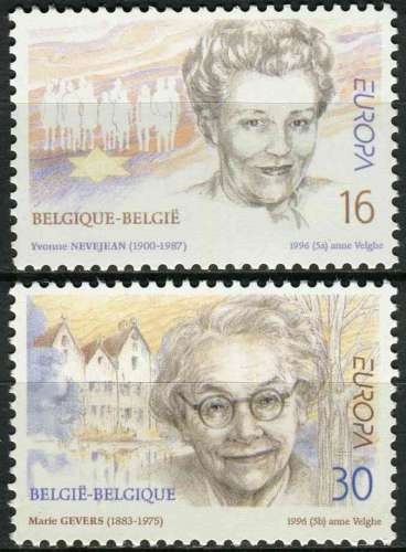 BELGIQUE 1996 NEUF** MNH N° 2637 2638 europa