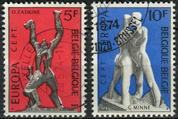 BELGIQUE 1974 OBLITERE N° 1707 1708 europa